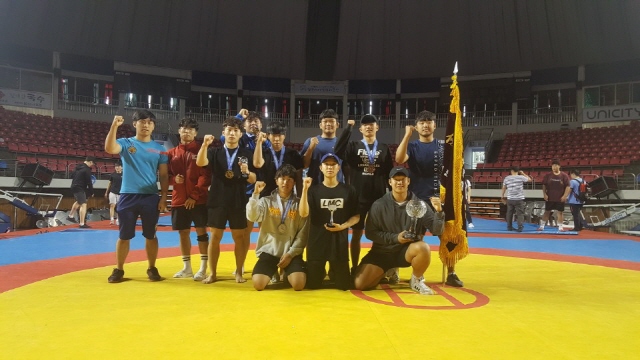동아대 레슬링부 회장기 전국대회 자유형 남자대학부 종합1위