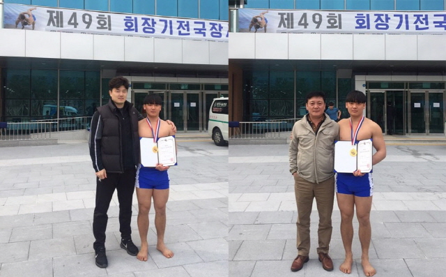 동아대 씨름부, 제49회 회장기전국장사씨름대회서 나란히 청장급(85kg 이하) 1·2위 차지